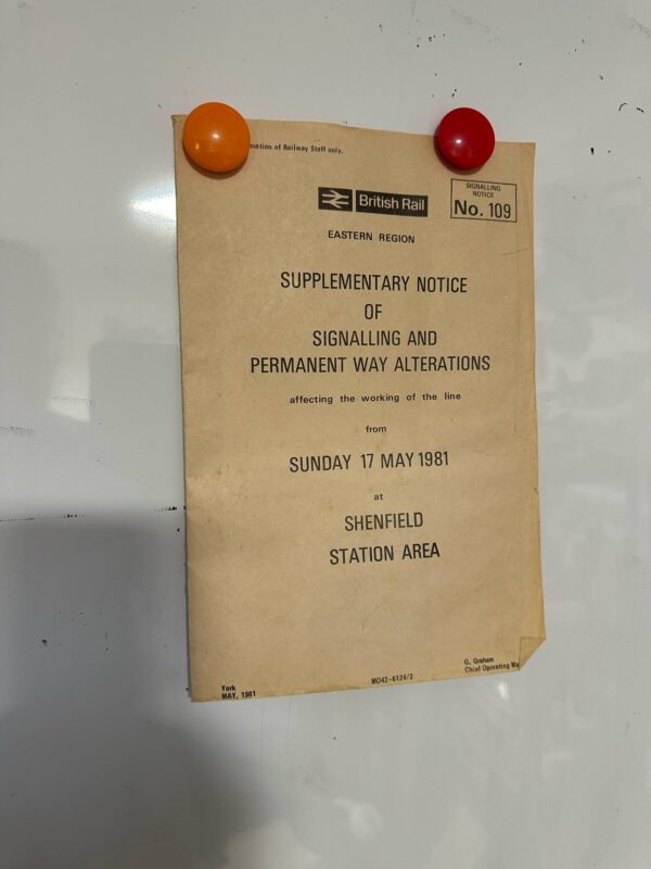 British Rail - Signalling Notice no.109 - Shenfield Station Area - 1981 (+FULL TRACK MAP!)