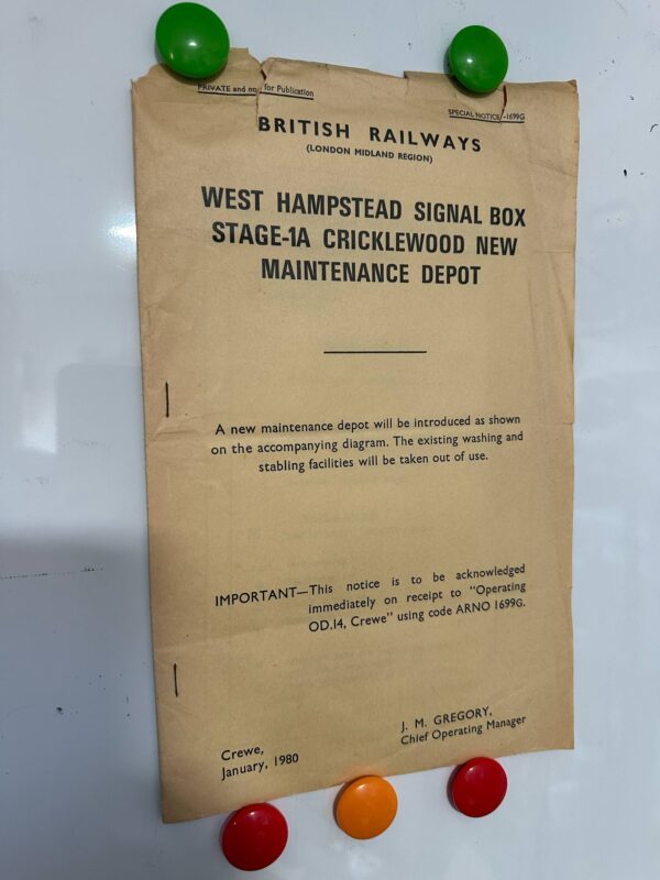 Original British Railways Cricklewood Maintenance Depot Diagrams -1980 (Track diagrams!)